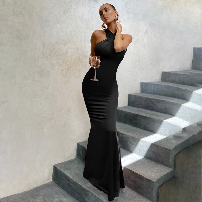 Gabriella | Women’s Fishtail Dress with Open Back and Fitted Cut
