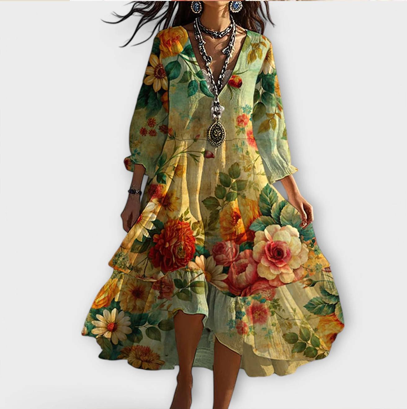 Michelle | Whimsical V-Neck Dress