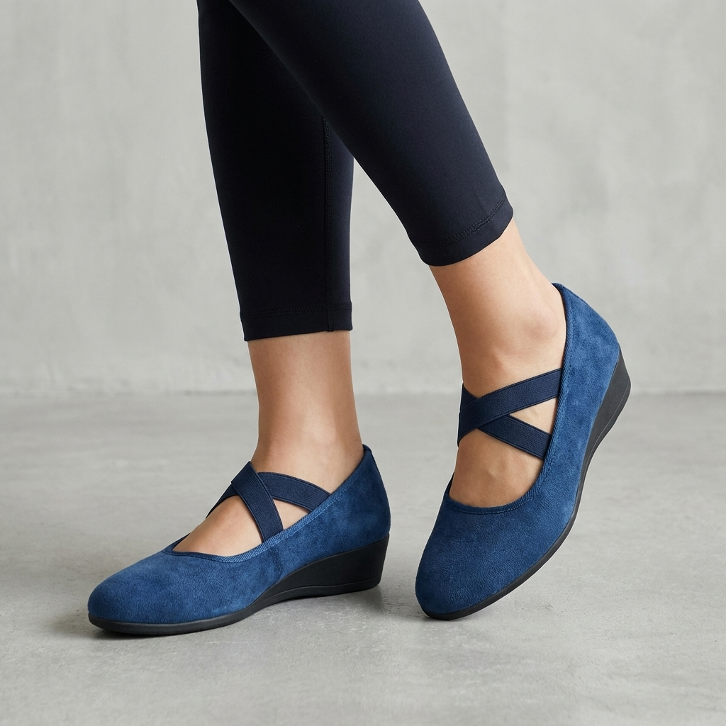 Natalie | Women’s Orthopedic Criss-Cross Strap Wedge Flats
