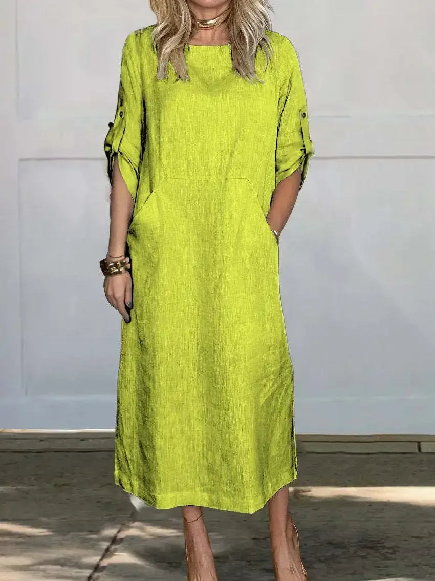 Gabriella | Women's A-Line Loose Fit Draped Dress Evening