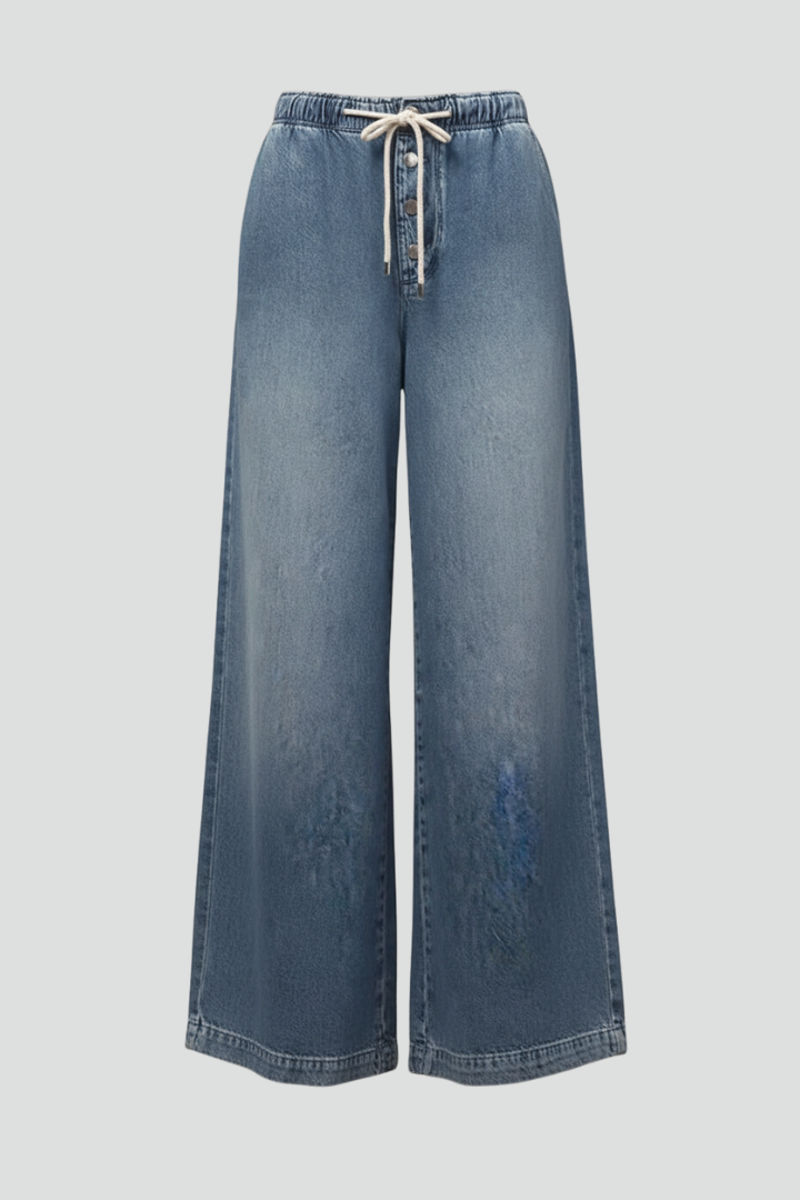 Lauren | Women’s Relaxed Wide-Leg Drawstring Denim Jeans