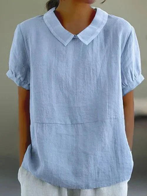 Sophie | Women’s Linen Peter Pan Collar Blouse