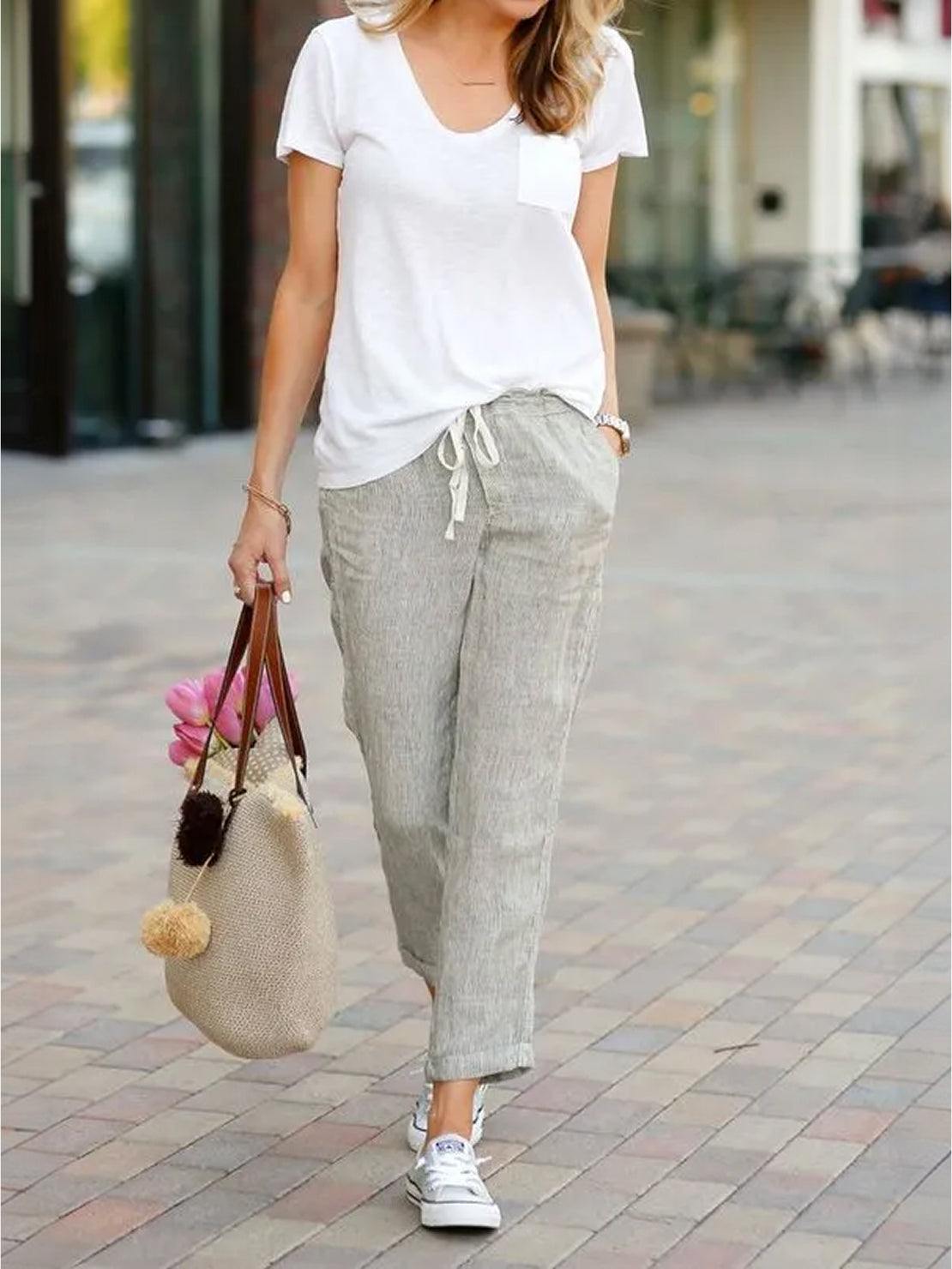 Alexa | Women's Drawstring Waist Casual Slim Fit Pants