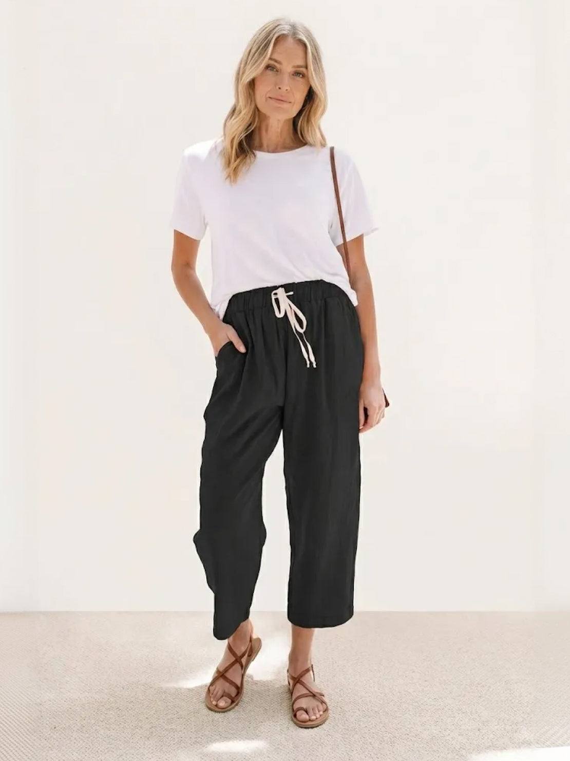 Alexa | Women's Drawstring Waist Casual Slim Fit Pants