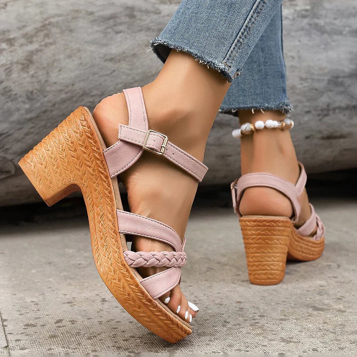 Chloe | Cross-Strap Sandals Women Adjustable Woven Sole Comfort