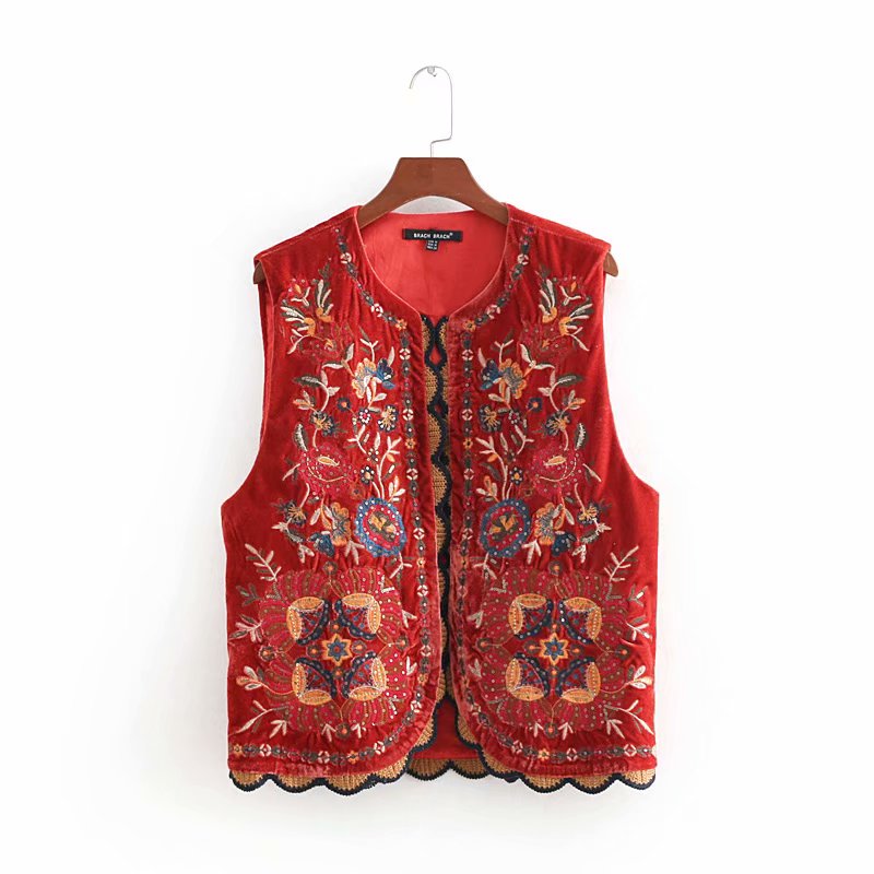 Eleanor | Women’s Boho Floral Open Front Vest Design
