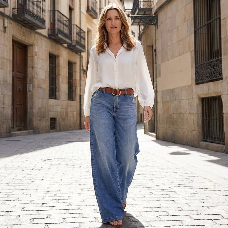 Grace | High Waisted Wide Leg Jeans Vintage Retro Fit
