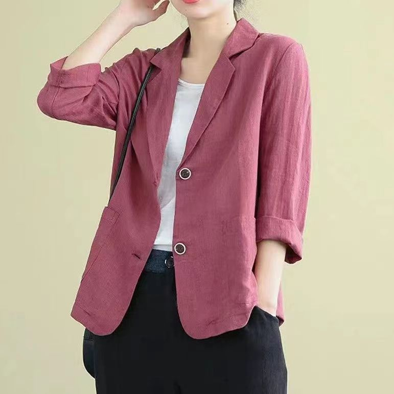Aria | Women's Linen Blazer Lightweight Tailored Pockets