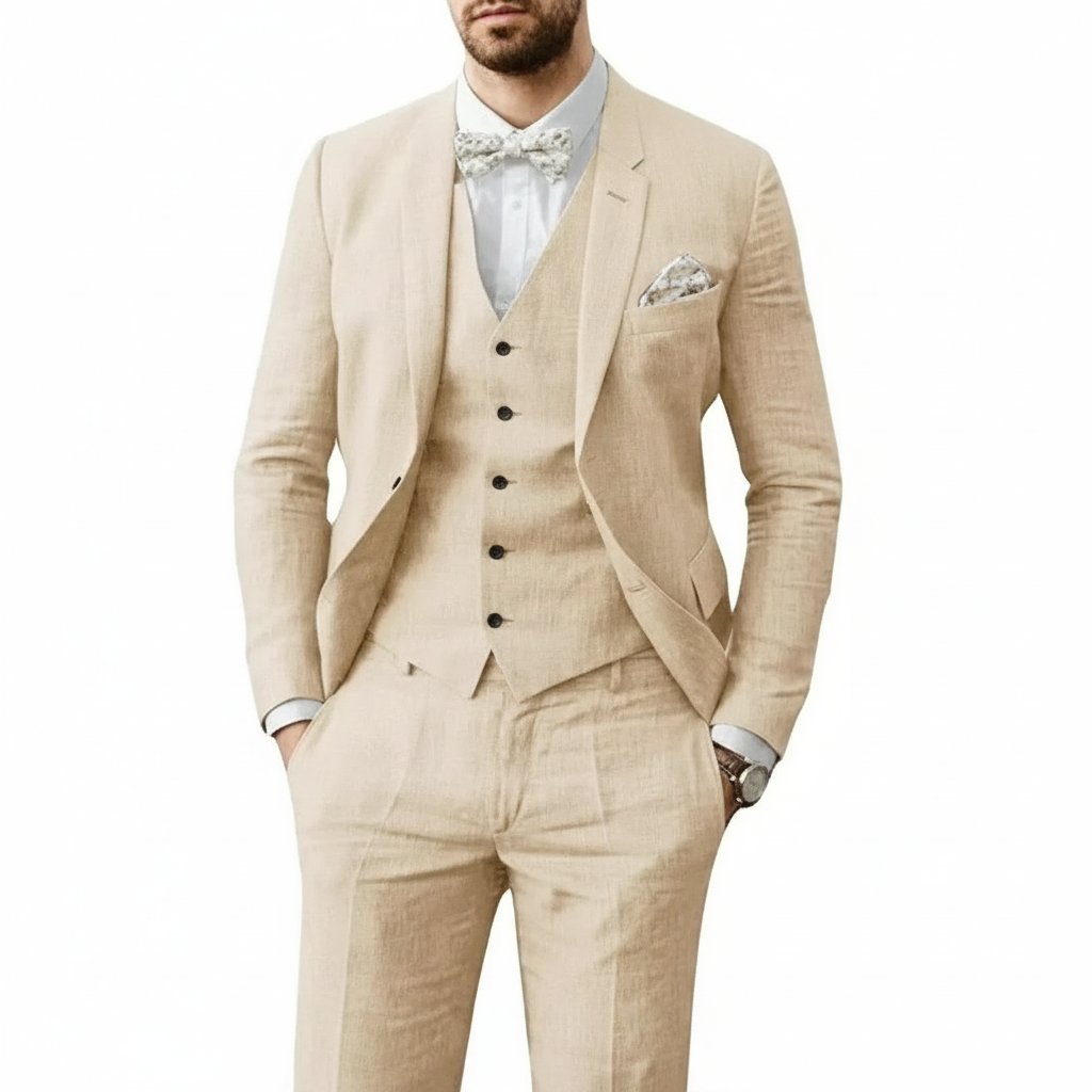 Mason | Men's 3-Piece Linen Suit Tailored Fit Wedding