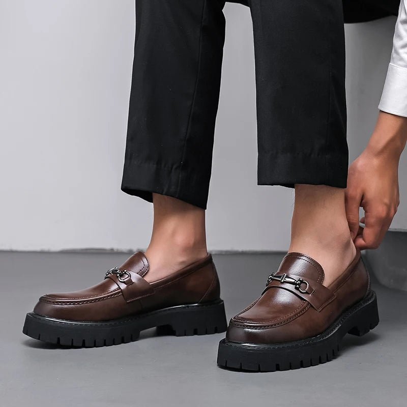 Mason | Men's Leather Loafers Business Dress Shoes Platform Sole