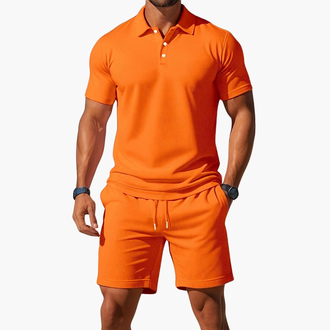 Logan | Men's Polo Shirt Shorts Casual Set