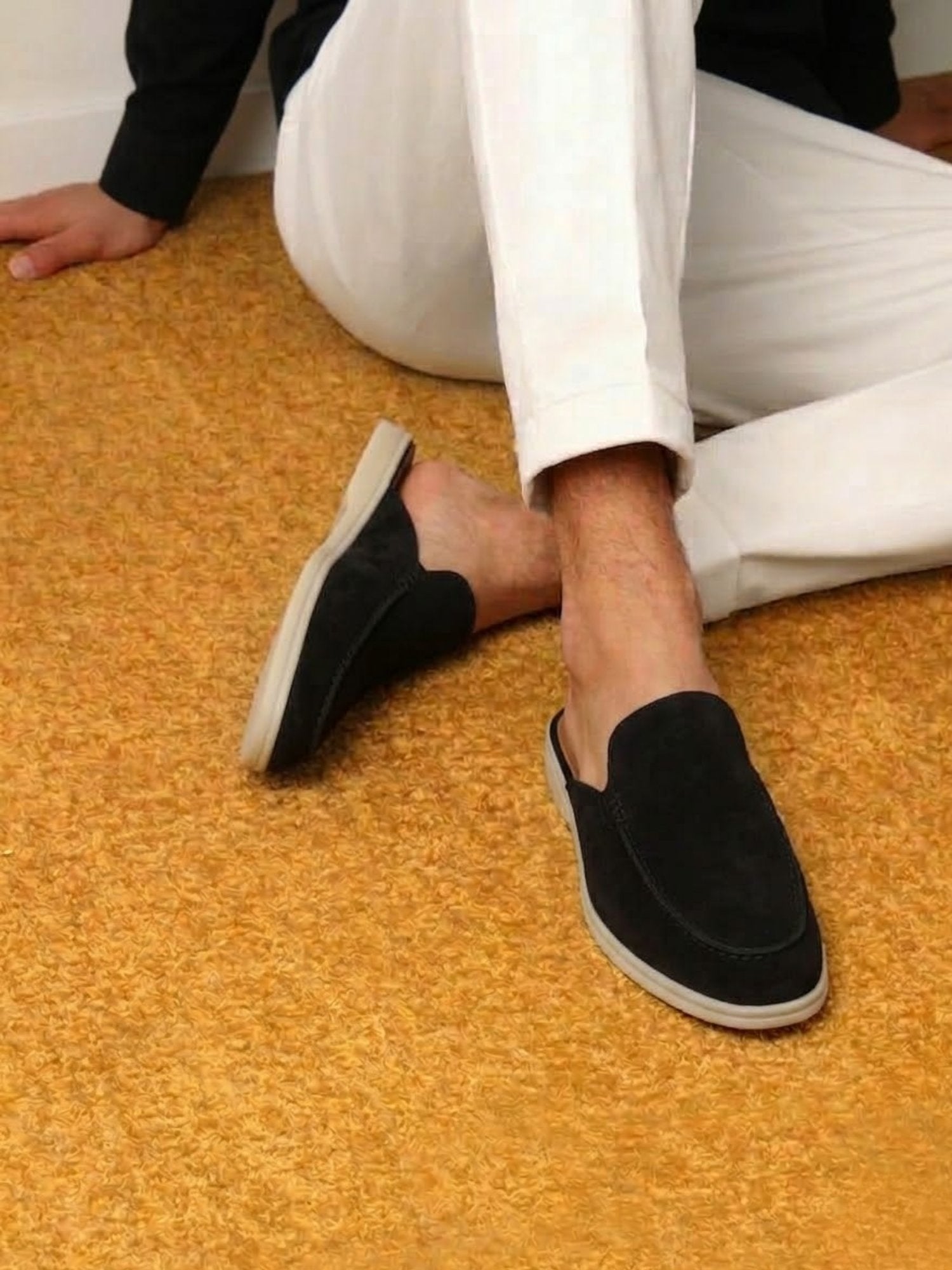 Elijah | Men's Slip-On Mules Open Heel Stitched Detail Casual