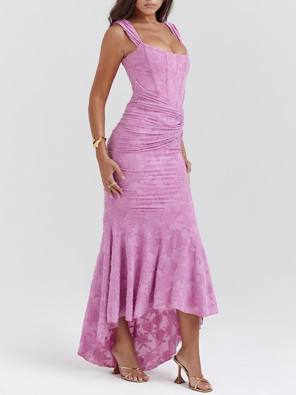Isabella | Mother of the Bride Dress Corset Jacquard Lace Mermaid Midi