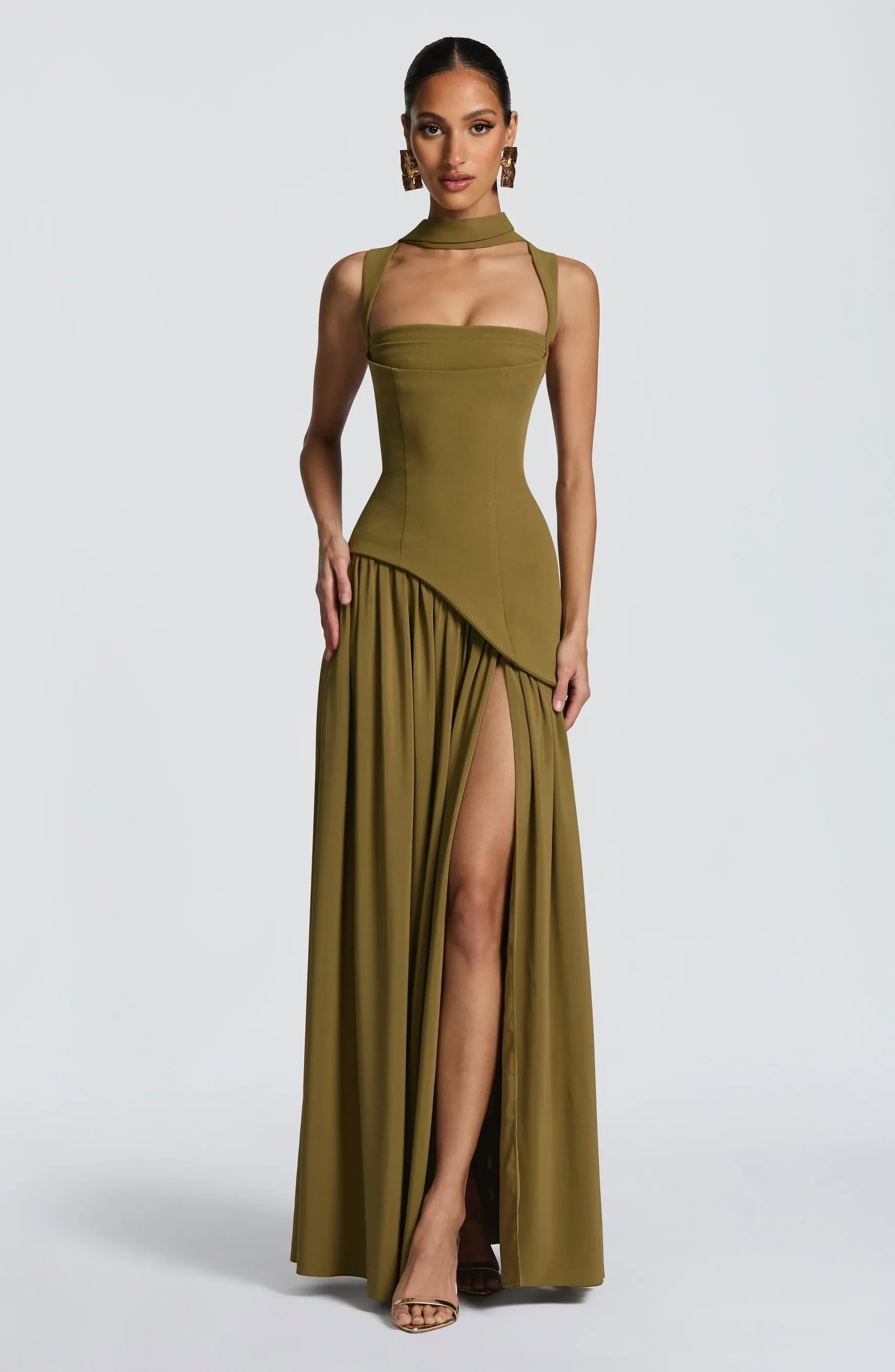 Luna | Mother of the Bride Dress Sleeveless Square Neck A-Line Maxi Gown