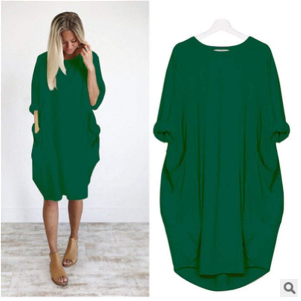 Chloe | Plus Size Midi Dress with Pockets Oversized Casual Comfort