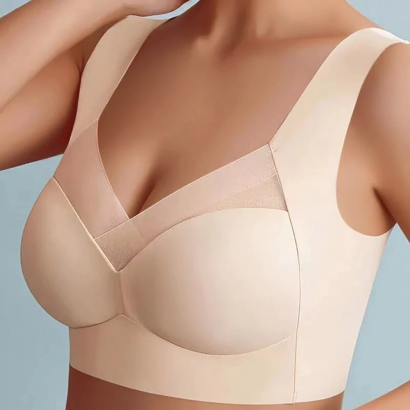 Sophia | Plus Size Wireless Bra V-Neck Molded Cup Pull-On Design