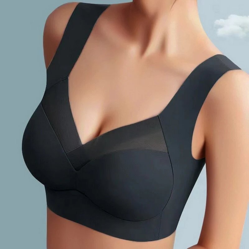 Sophia | Plus Size Wireless Bra V-Neck Molded Cup Pull-On Design