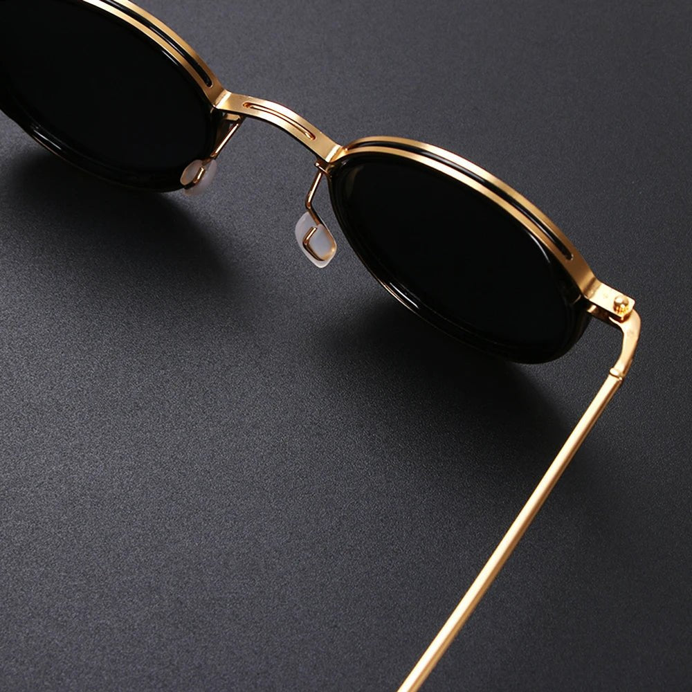 Grace | Sunglasses Polarized Round Frame Gold Metal Temples