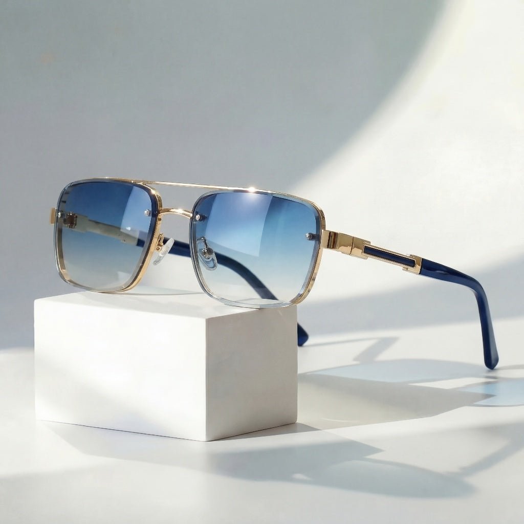 Layla | Sunglasses Retro Aviator Gold Titanium Frame Gradient