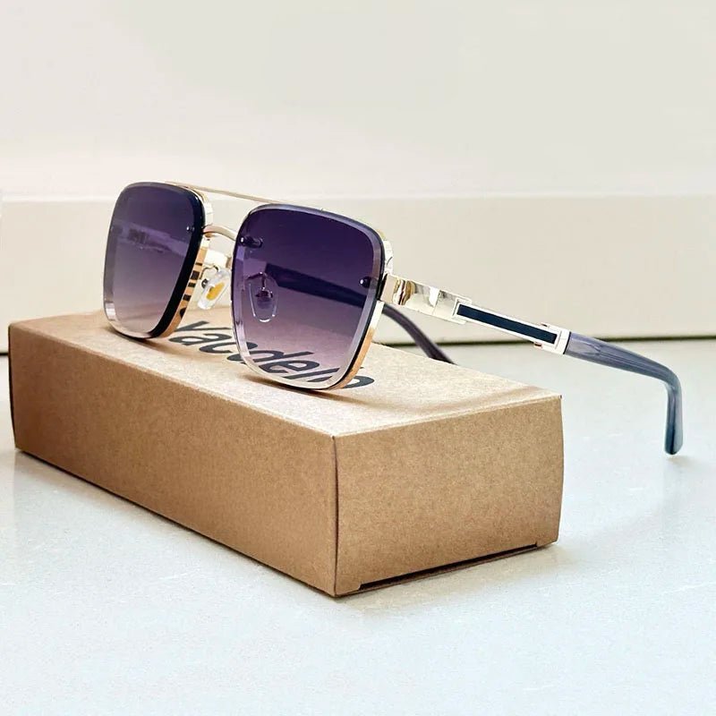 Layla | Sunglasses Retro Aviator Gold Titanium Frame Gradient