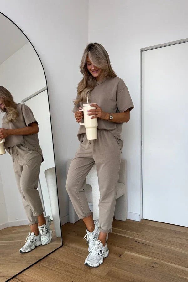 Madison | Two Piece Cotton Set Oversized T-Shirt and Shorts Lounge