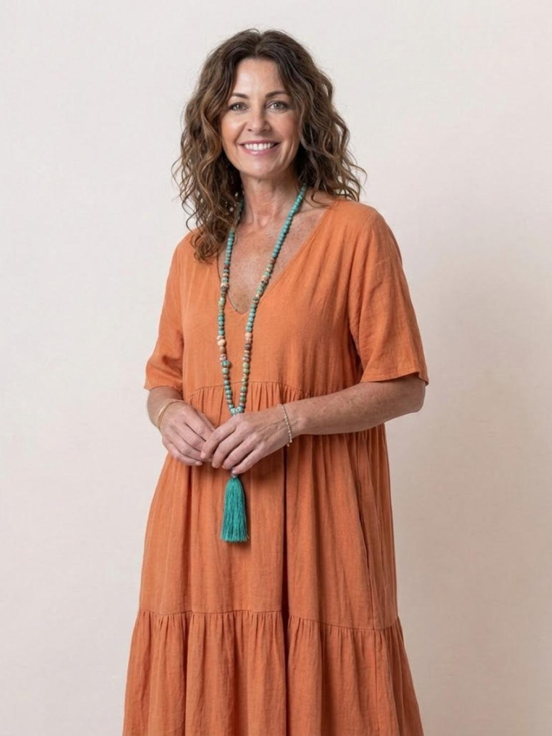 Brooklyn | Women’s Boho V Neck Tiered Maxi Dress