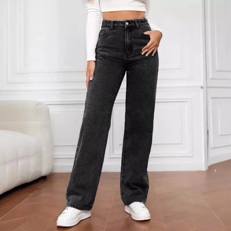 Mia | Women's High Waist Wide Leg Jeans