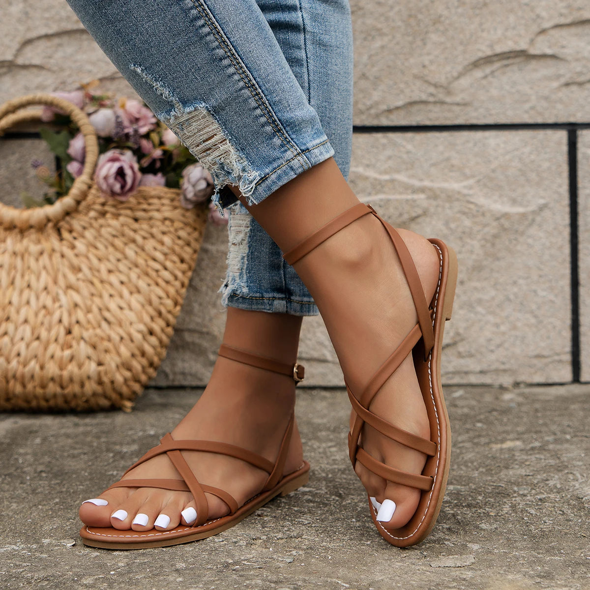 Bella | Women's Strappy Flat Orthopedic Casual Sandals