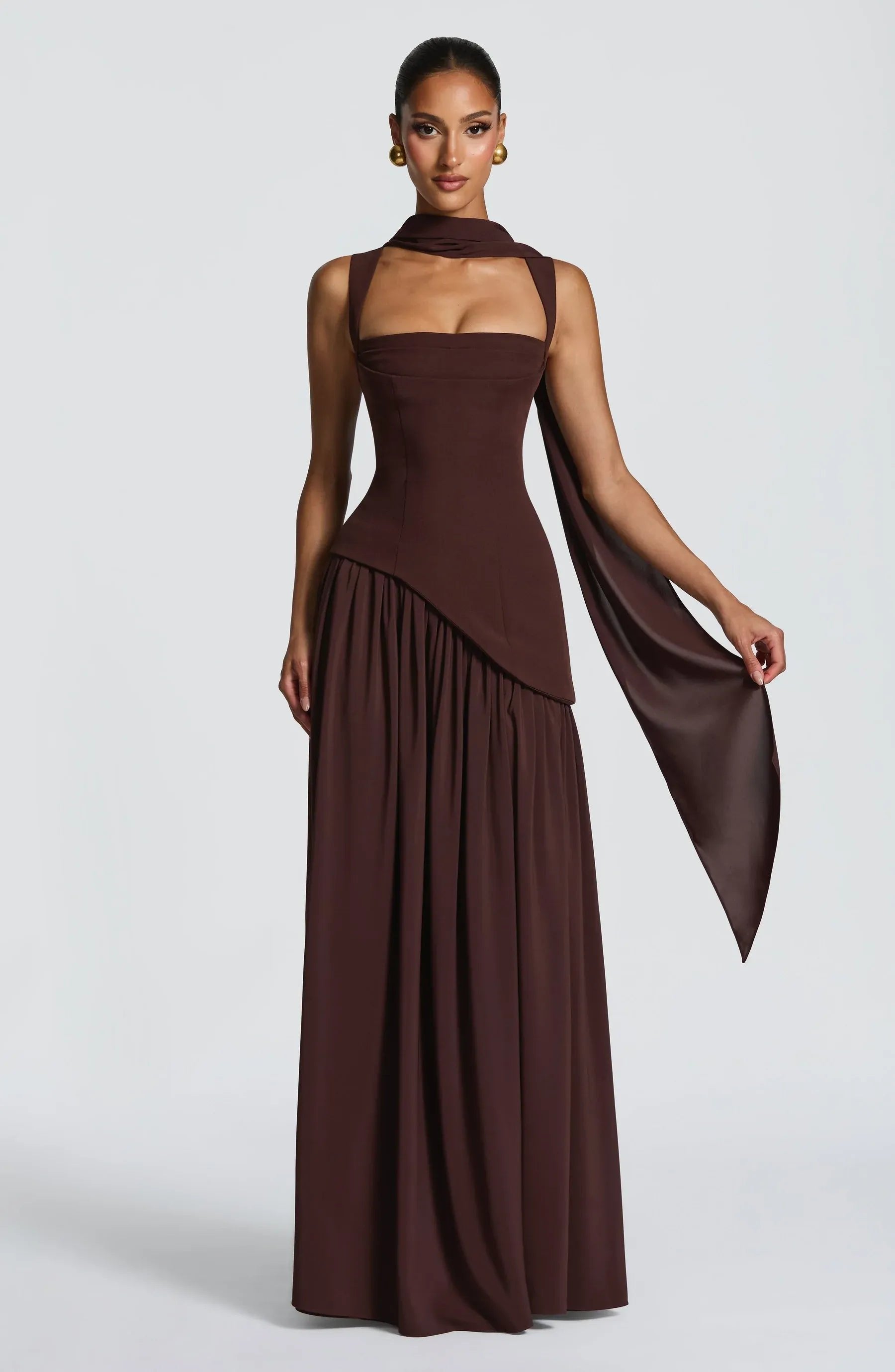 Isabella | Women's A-Line Sleeveless Fitted-Waist Maxi Dress