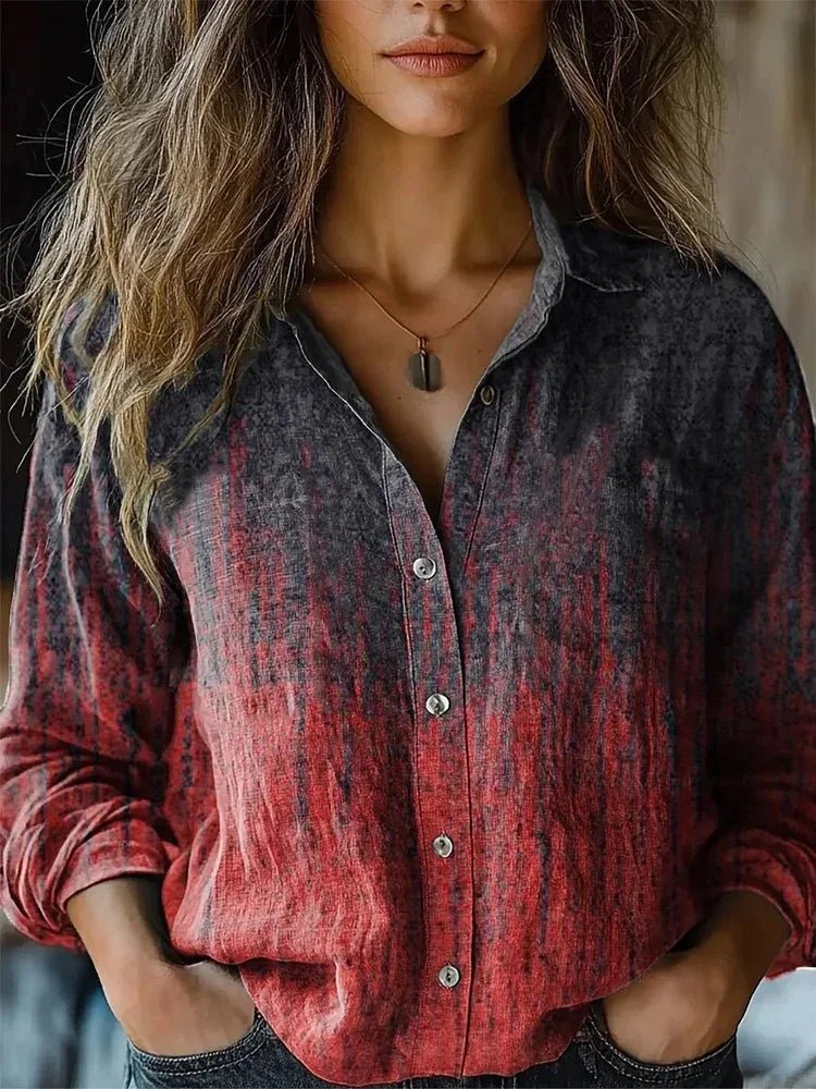 Isabella | Women's Boho Floral Long Sleeve Button-Up Blouse