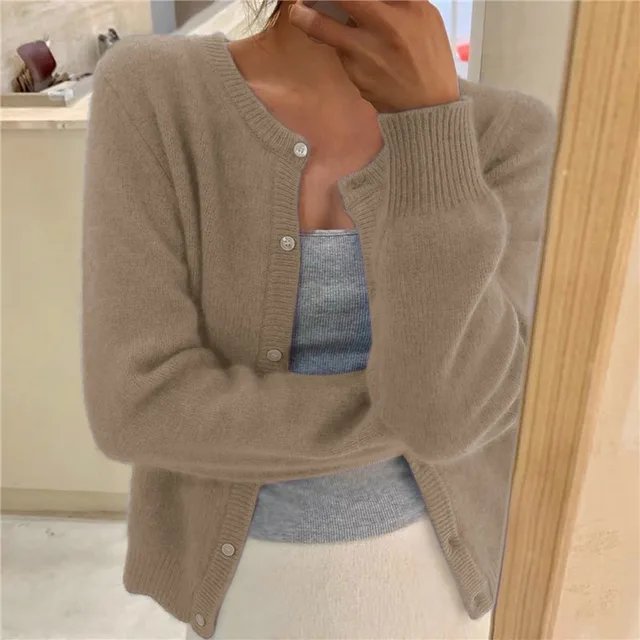 Emma | Women's Button Front Cardigan Cropped Relaxed Fit