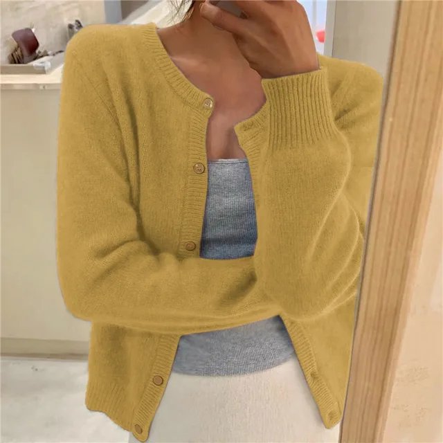 Emma | Women's Button Front Cardigan Cropped Relaxed Fit