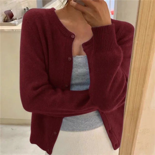 Emma | Women's Button Front Cardigan Cropped Relaxed Fit