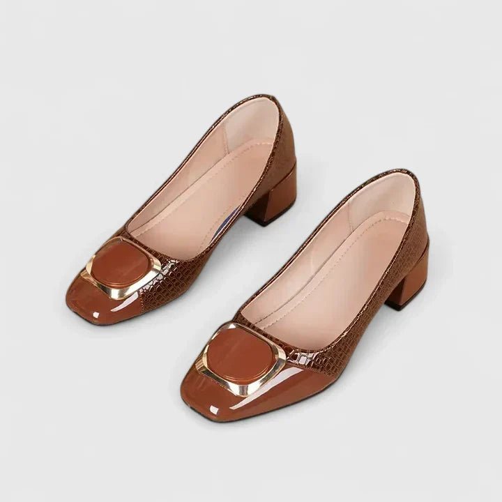 Camila | Women's Croc-Embossed Block Heel Loafers