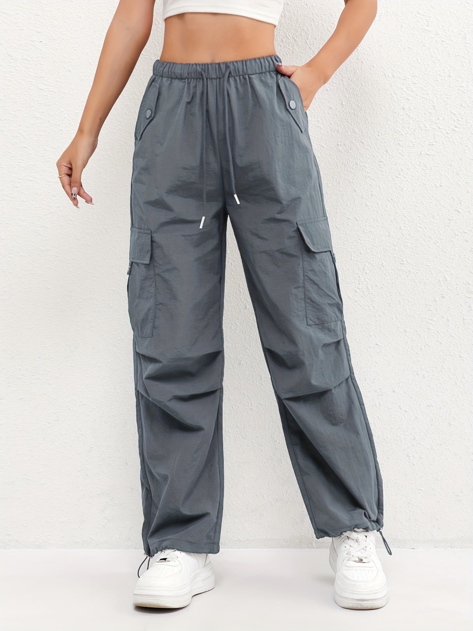 Brooklyn | Women's Cargo Pocket Drawstring Casual Pants