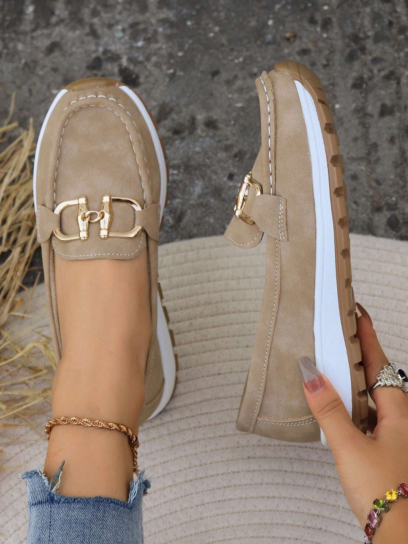 Emma | Women's Flat Loafers Slip-On Buckle Comfort Walking Shoes