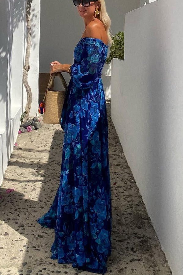 Amelia | Women's Floral Off-Shoulder Mother of the Bride Dress Maxi
