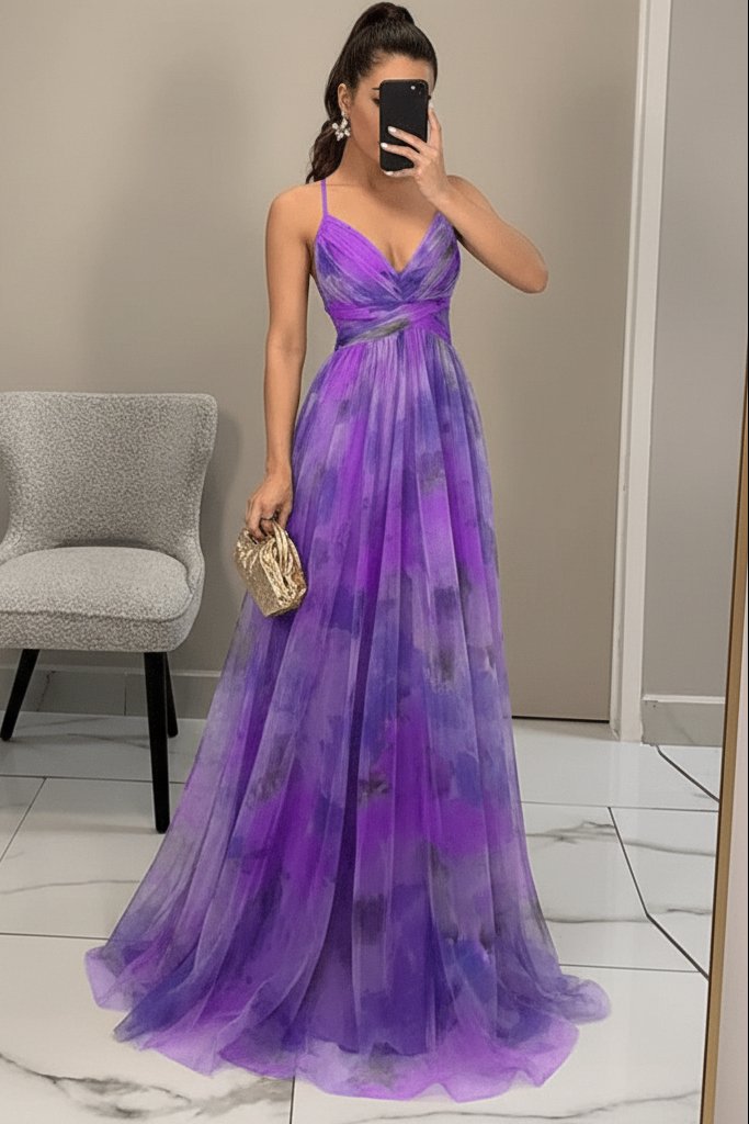 Layla | Women's Floral Tulle Sleeveless Maxi Cocktail Dress