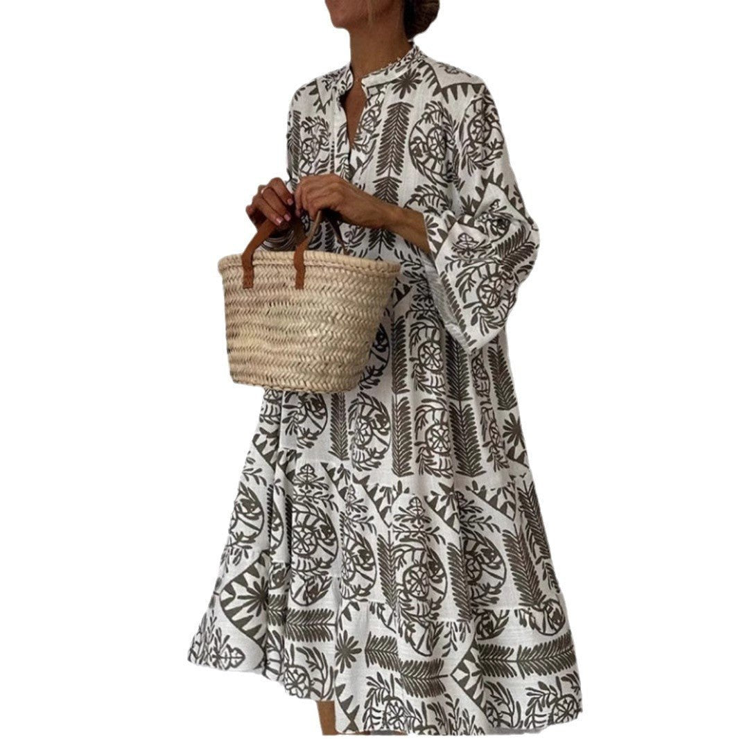 Scarlett | Women's Loose-Fit Floral Print Tiered Tunic Dress