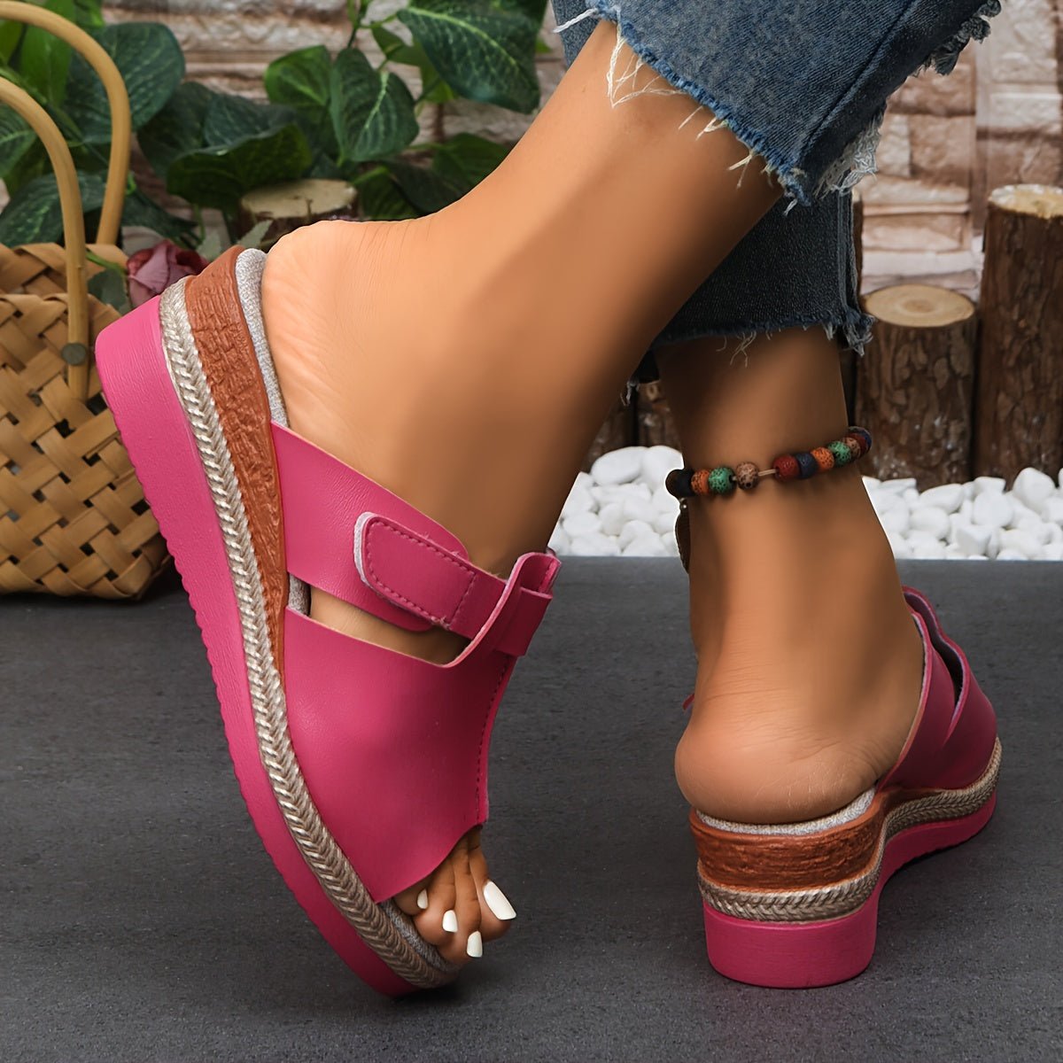 Layla | Women's Open-Toe Wedge Platform Comfortable Sandals Hook-Loop Strap