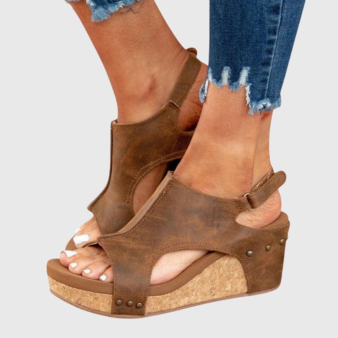 Penelope | Women's Orthopedic Cork Wedge Open-Toe Comfortable Sandals