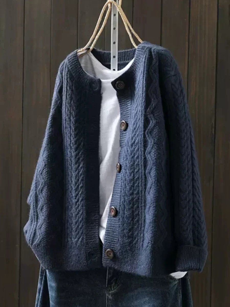Victoria | Women's Oversized Cable-Knit Button-Down Cardigan Sweater