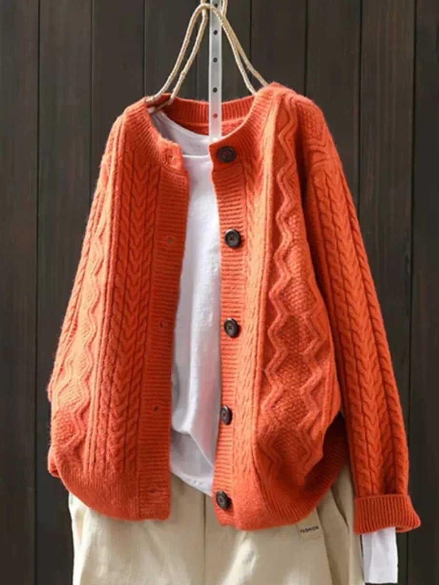 Victoria | Women's Oversized Cable-Knit Button-Down Cardigan Sweater