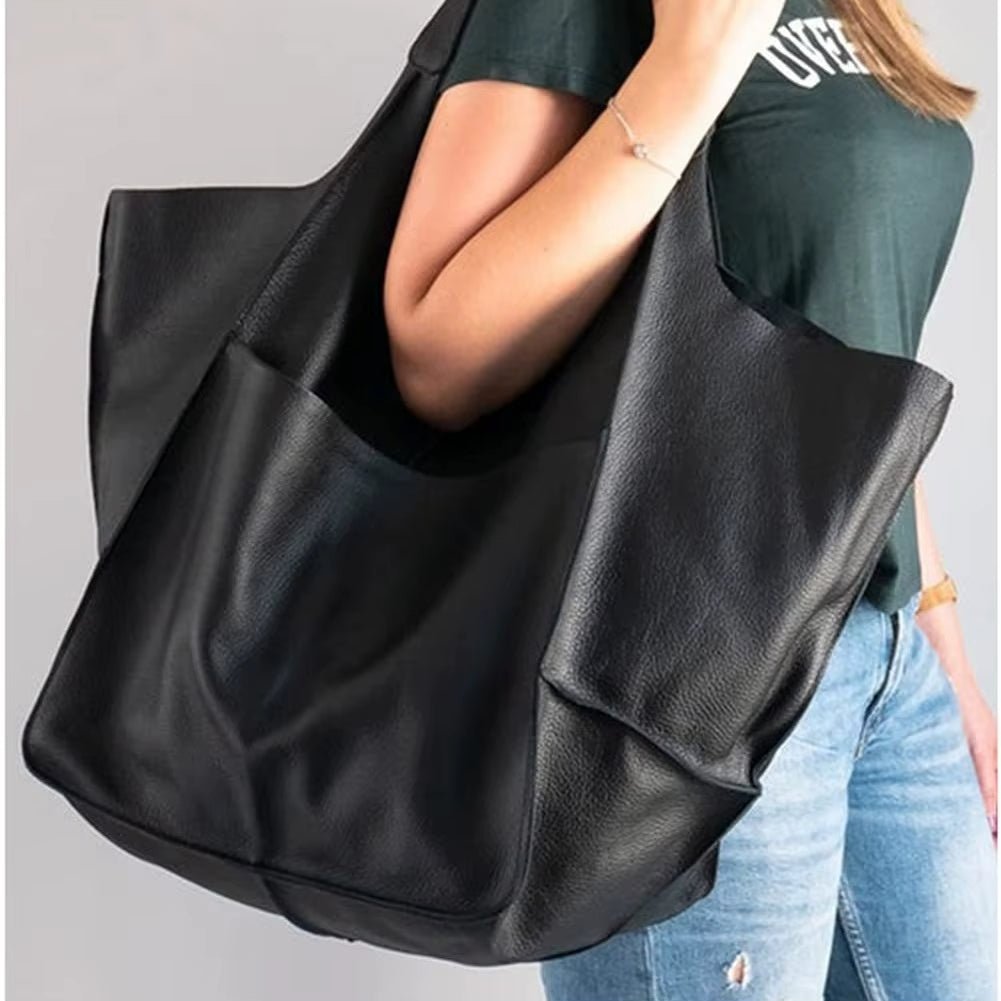 Harper | Women's Oversized Vegan Leather Magnetic Closure Tote Bag