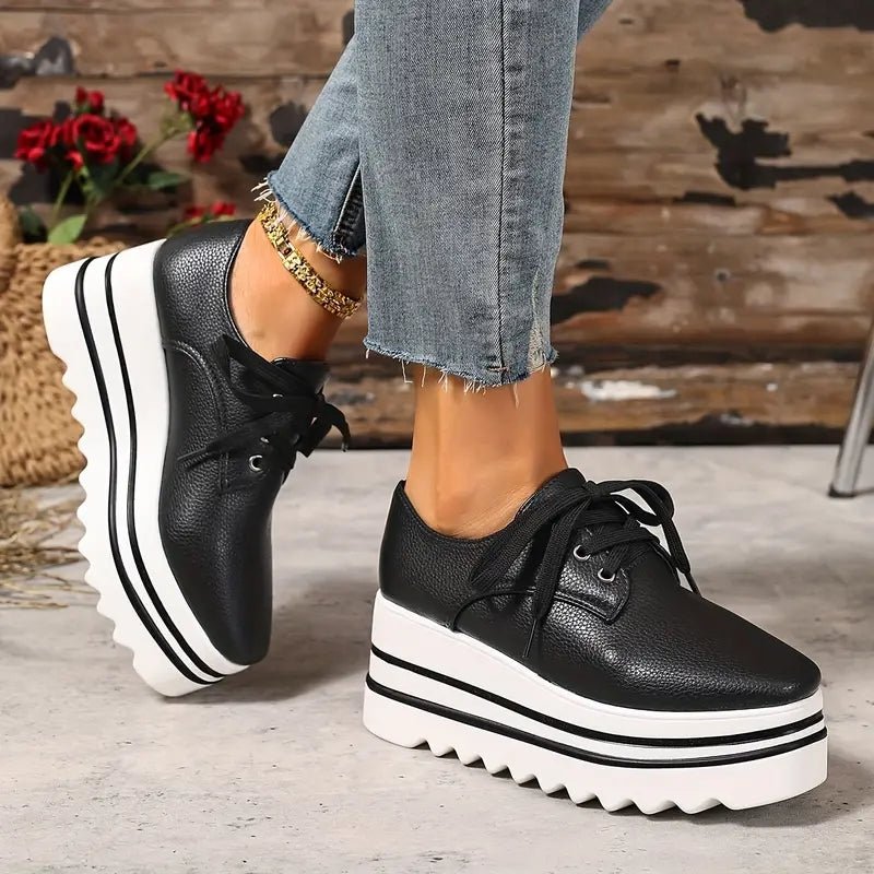 Grace | Women's Platform Oxford Shoes Lace Up Wedge Sneakers