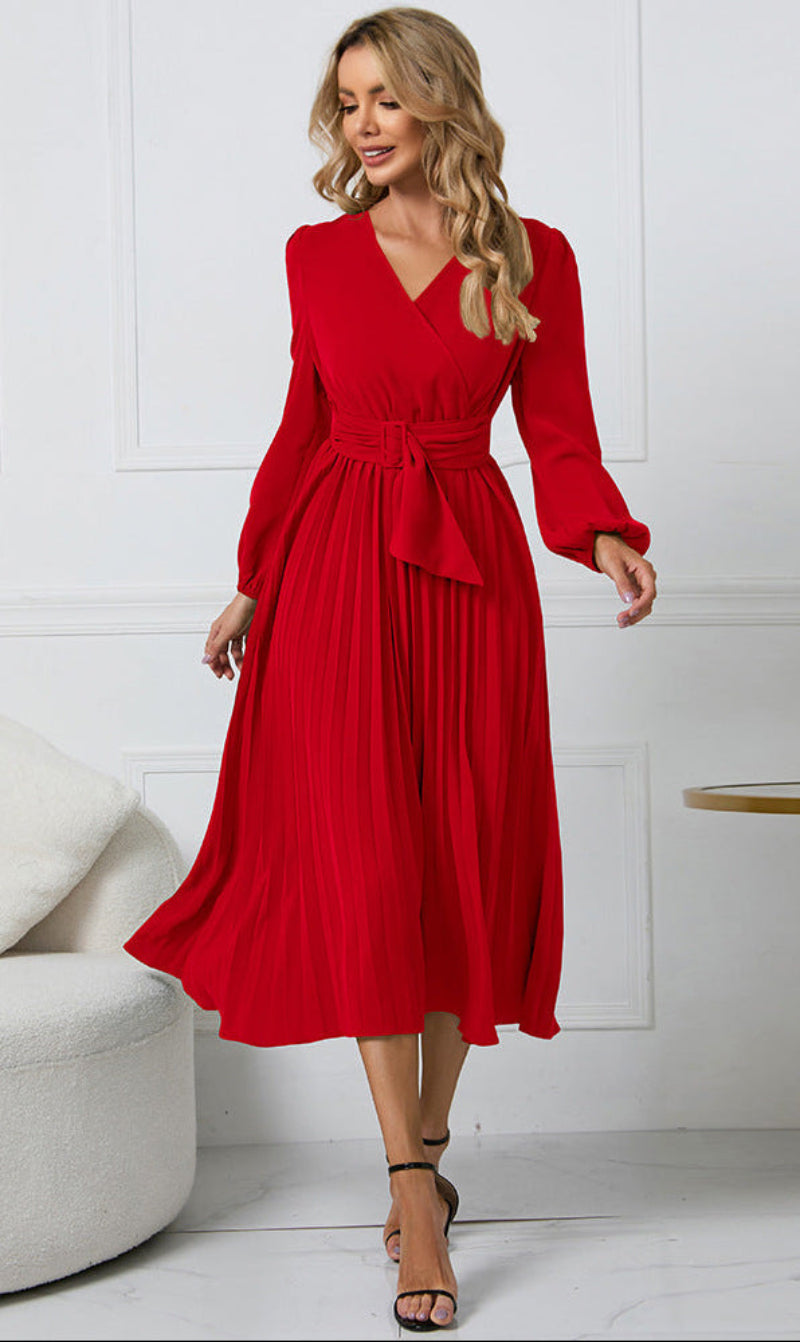 Grace | Women's Long Sleeve Midi Wedding Guest Dress