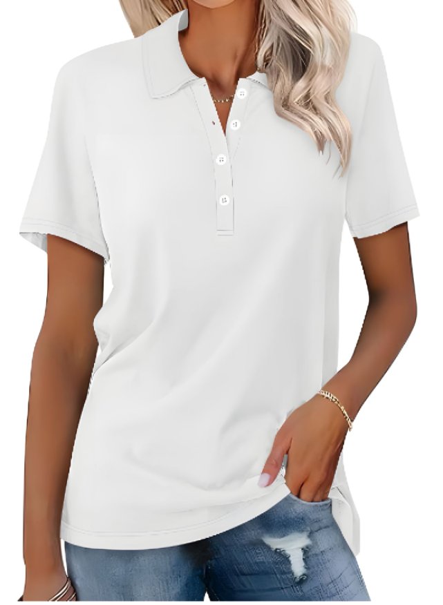 Layla | Women's Polo Shirt Short Sleeve Cotton Blend Classic Fit