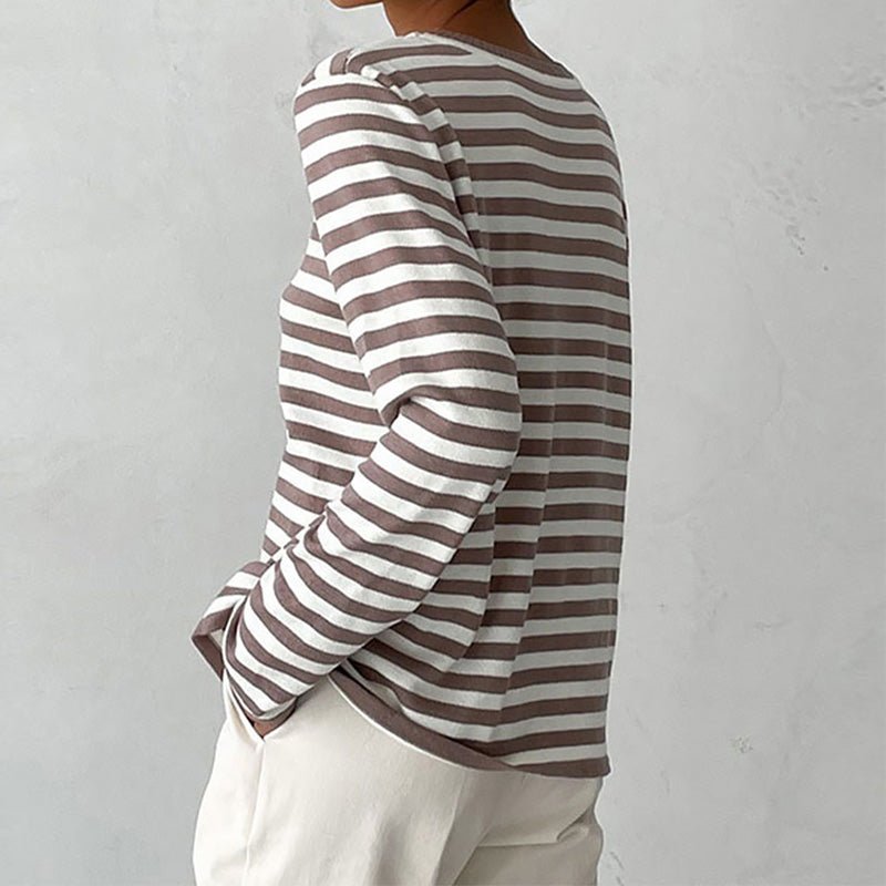 Evelyn | Women's Relaxed-Fit Nautical Striped Long Sleeve Sweater