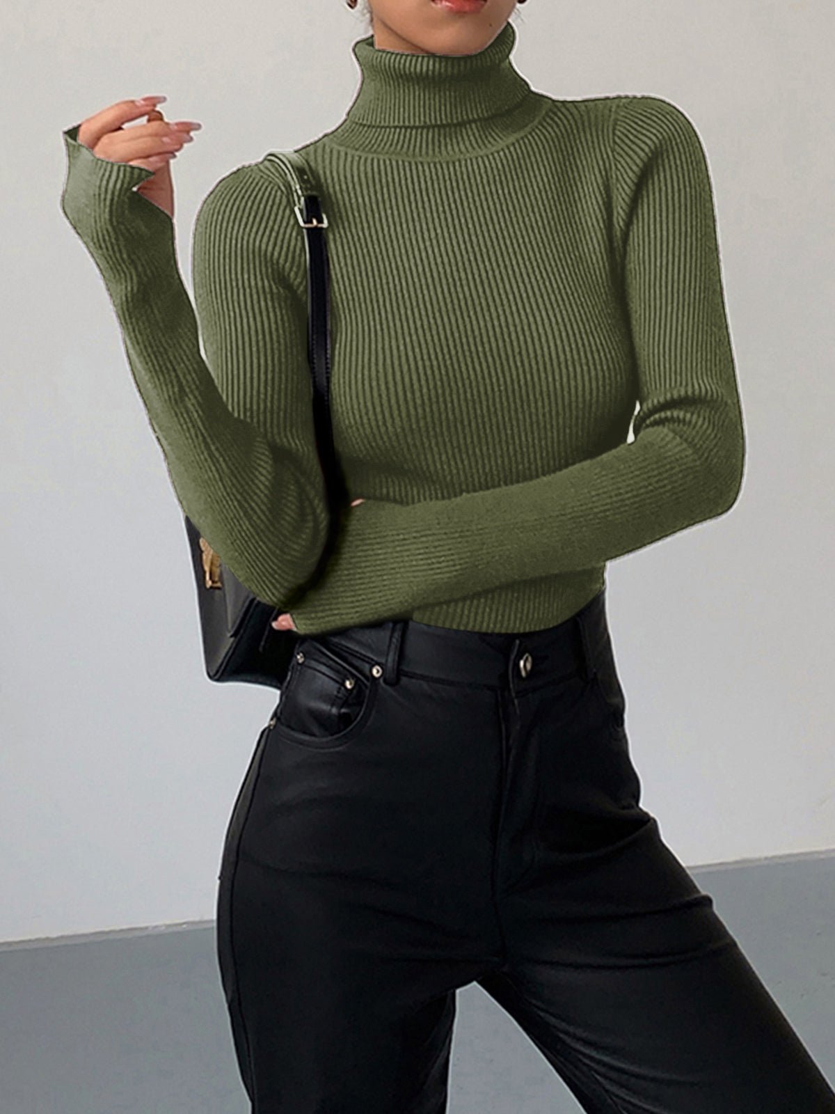 Scarlett | Women's Ribbed Turtleneck Lightweight Knit Sweater