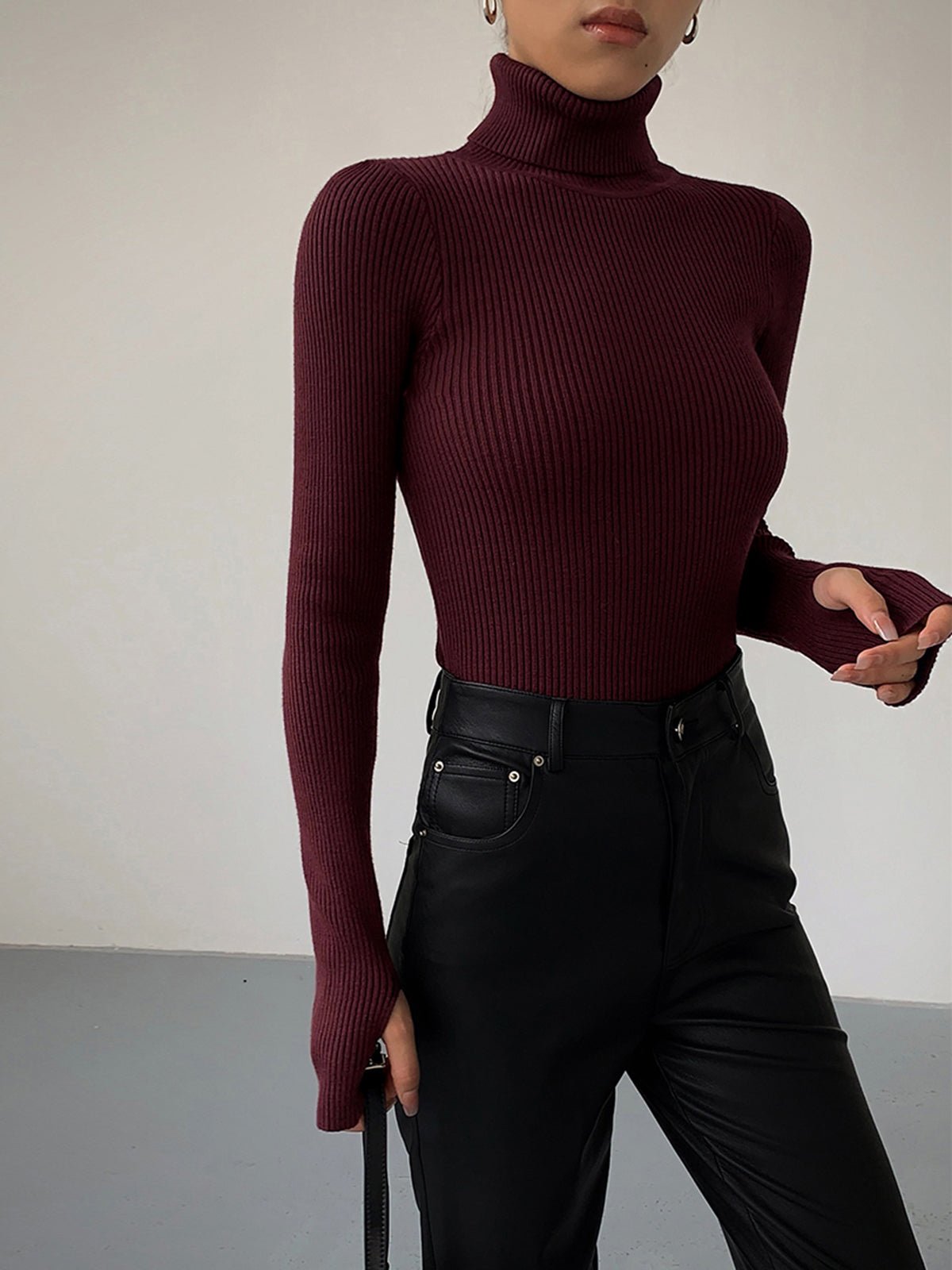 Scarlett | Women's Ribbed Turtleneck Lightweight Knit Sweater